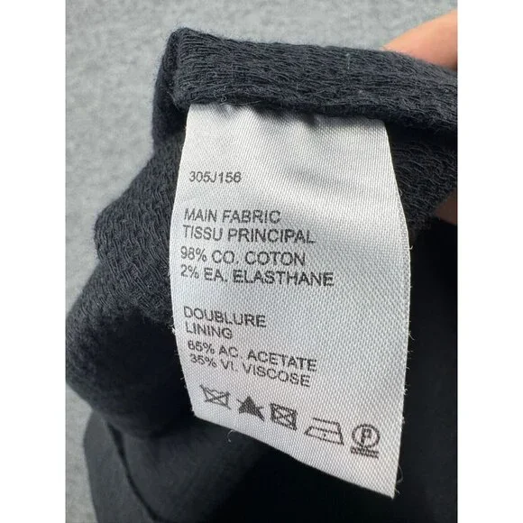 Carven Skirt Women's 36 Black Flared Cotton Blend Zip Back Pockets - Picture 7 of 7